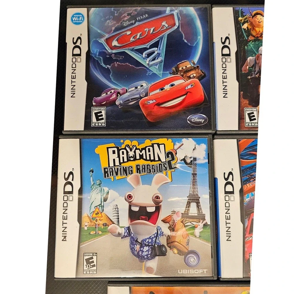 Nintendo DS Game Lot Cars 2 Up Rayman Rabbids Hot Wheels ATV Brain Age Bundle